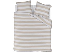 Riviera Maison Striped dekbedovertrek - Lits-Jumeaux - 240x200/220 - Zand