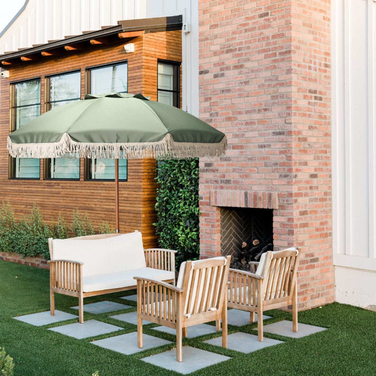 HIXA Parasol - Houten paal - Stokparasol - Groen - 180CM - Strandparasol - Tuin Accessoires - Balkon parasol - Bohemian - Ibiza - Stokdiameter 3cm - CHARLIE thumbnail 5