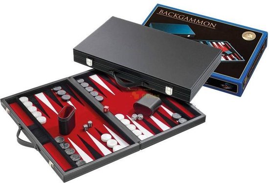 Bordspel: Philos Backgammon Kunstlederen Koffer, van het merk Philos
