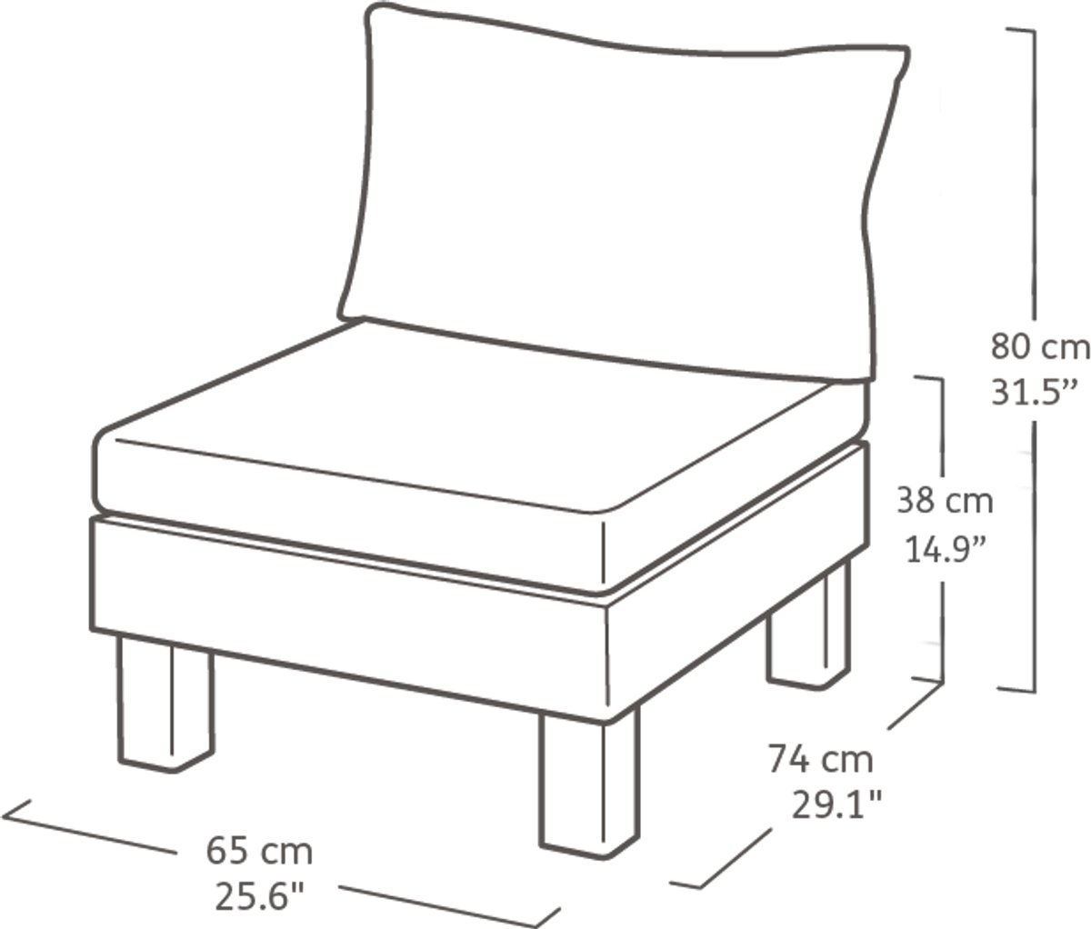 Keter Loungeset 6 personen - modulair kunststof met groene kussens thumbnail 5