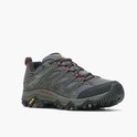 Grijze Merrell Moab 3 GTX heren wandelschoen met rode veters.