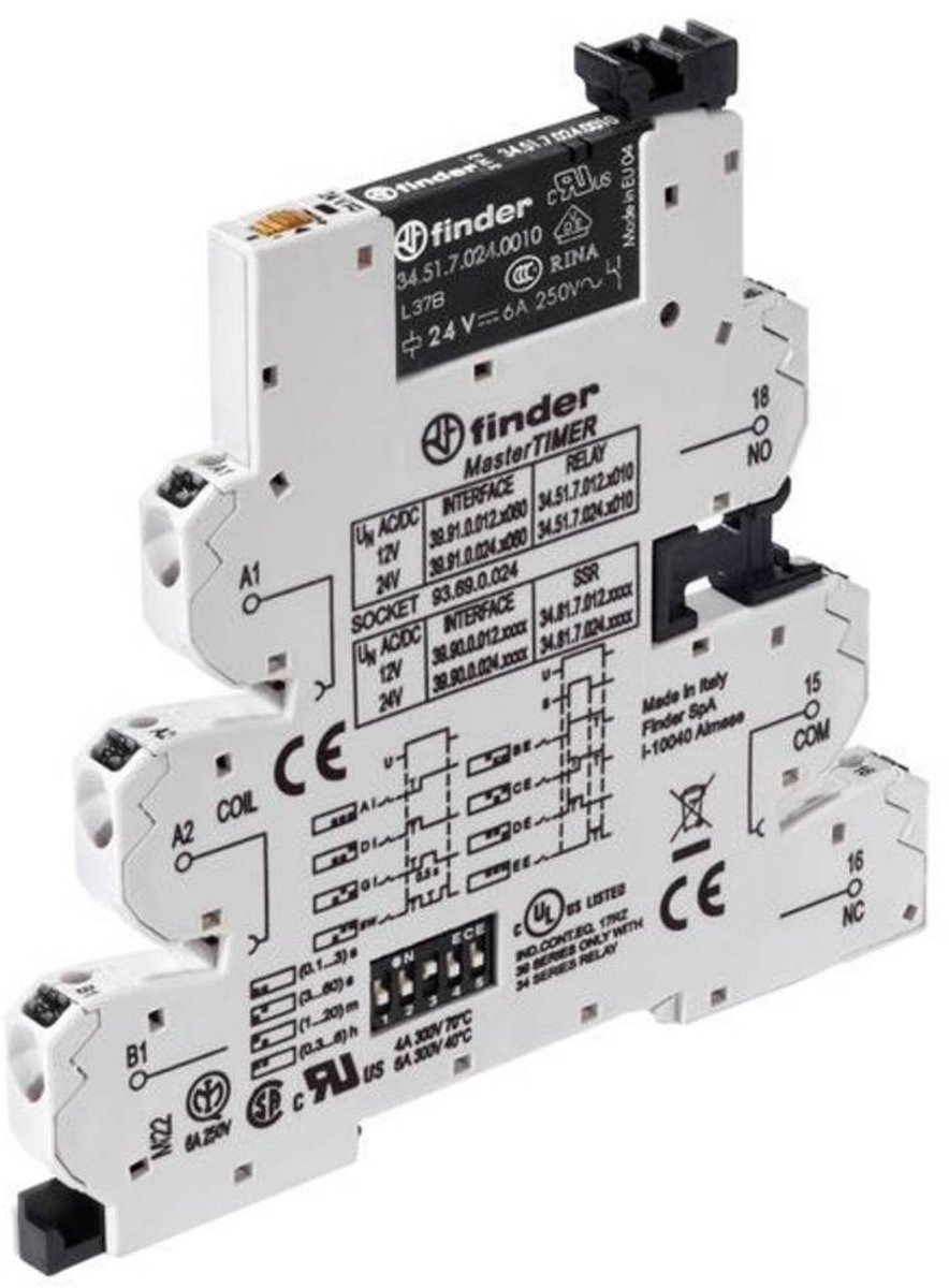 Finder 39.91.0.012.0060 Koppelrelais 12 V/DC, 12 V/AC 6 A 1x wisselcontact 1 stuk(s)