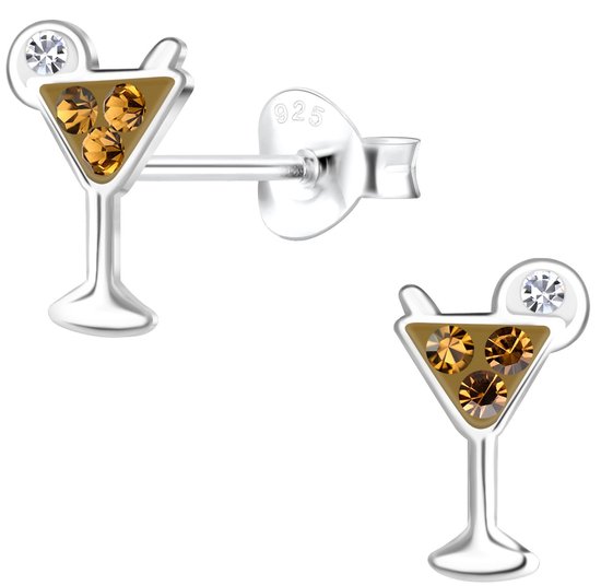 Joie|S - Boucles d'oreilles cocktail en argent - 6 x 10 mm - cristal - argent sterling 925