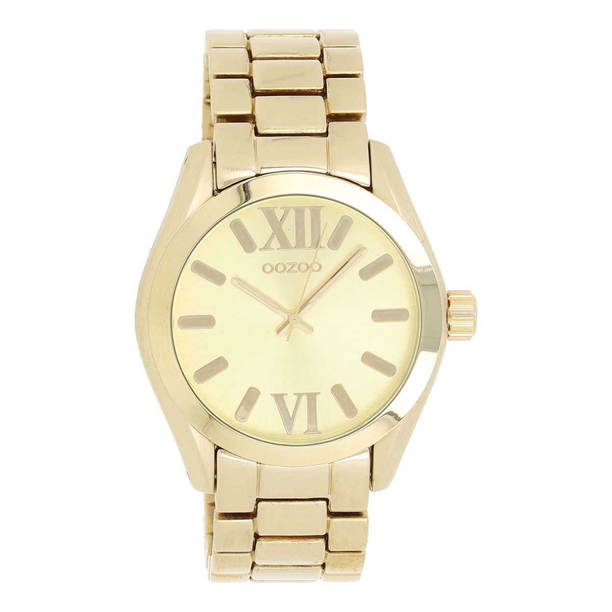 Goudkleurige OOZOO horloge met goudkleurige roestvrijstalen armband - C5718