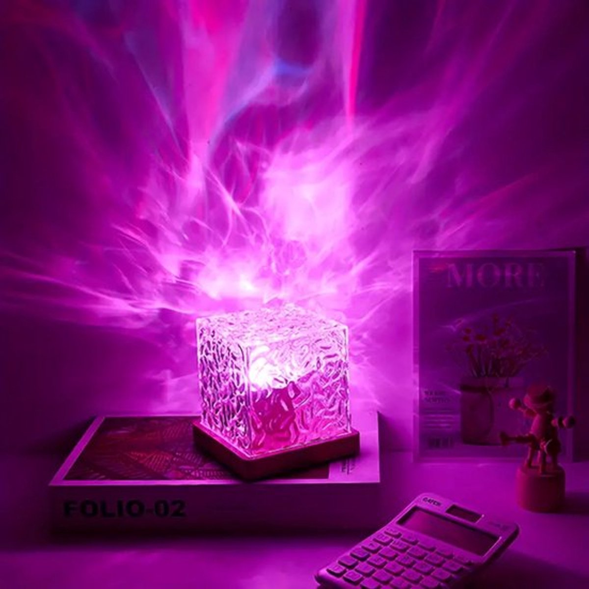 Noorderlicht Projector - Northern Lights Projector - Galaxy Projector - Cube Lamp - Crystal Lamp - Wave Lamp - Wave Cube - Water Ripple Light - Ocean Projector - Kristal - Sterren Projector - Sunset Lamp - Leuke lamp – foto 7