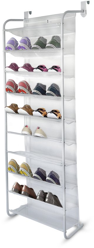 Schoenenrek Deurhanger – Schoenenrek Deur – Schoenenrek Hangend – Deurrek – Schoenenopbergers – Opbergsysteem voor schoenen – Schoenen Organizer – Wit