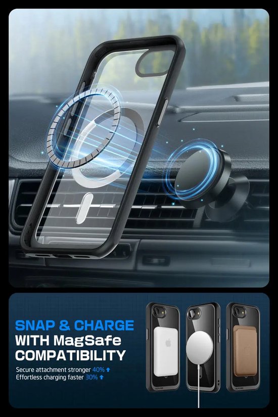 Supcase UB MagSafe geschikt voor iPhone 17e / 16e hoesje - Zwart