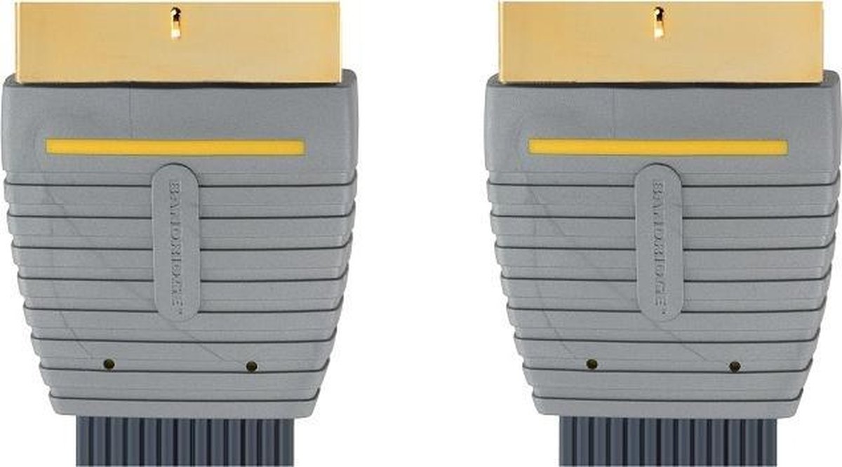 Bandridge 21pin platte scartkabel met vergulde contacten - 10 meter