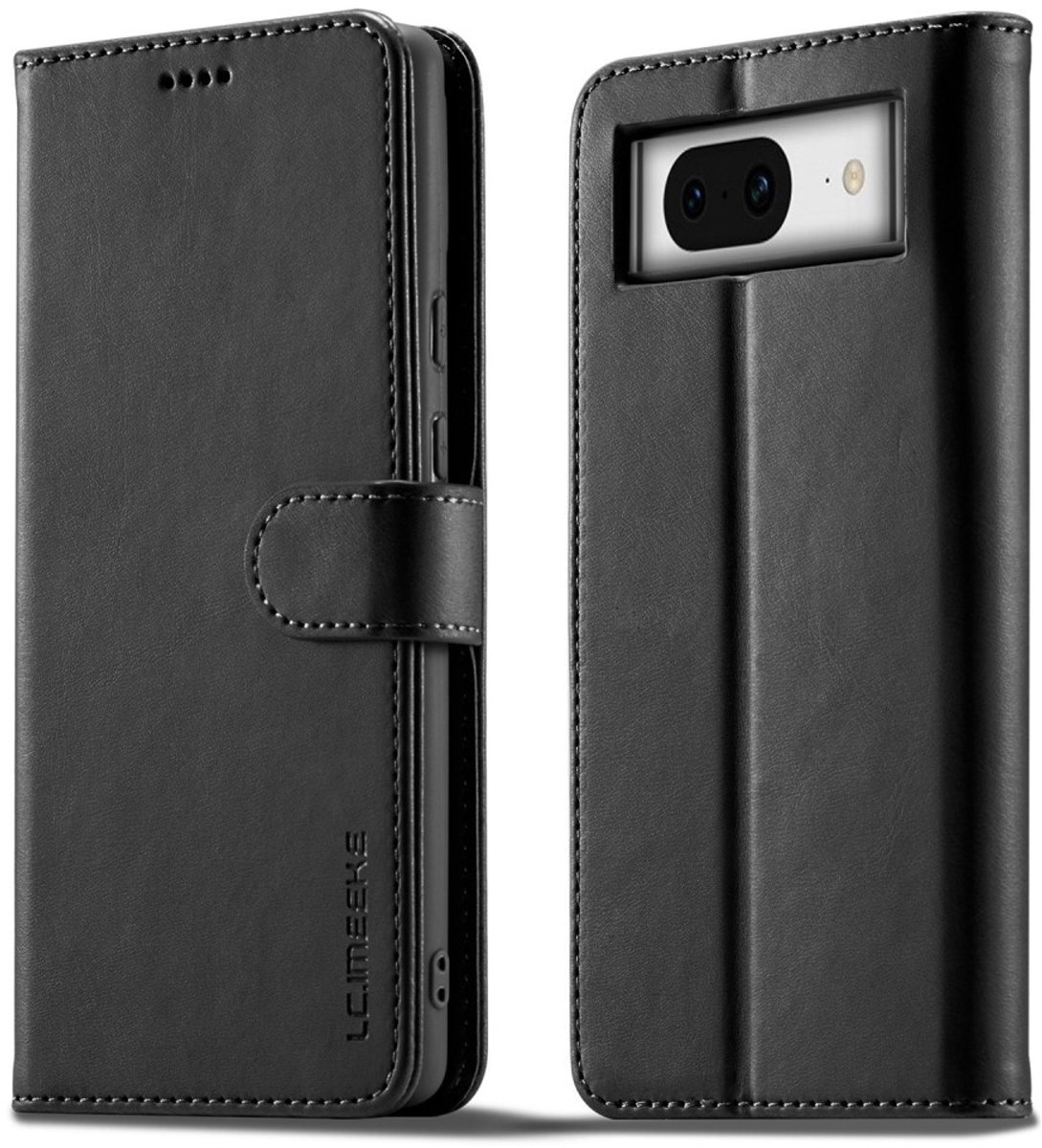 LC.IMEEKE Hoesje - Geschikt voor Google Pixel 8a Hoesje - LC.IMEEKE Luxe Book Case - Zwart