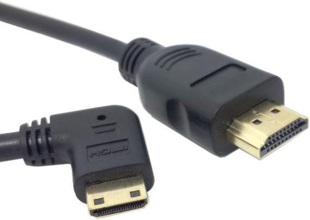Mini HDMI - HDMI kabel - 90° haaks naar rechts - versie 1.4 (4K 30Hz) -  0,50 meter | bol.com
