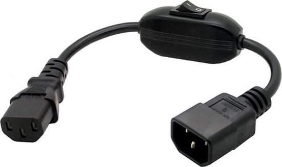 Apparaatsnoer C13 naar C14 - Kabeltype: H05VV-F 3x1.0mm² Max. belasting: 230V/10A Aansluiting 1