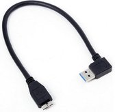 Câble Coretek USB Micro B vers USB-A coudé - USB3.0 - jusqu'à 2A / noir - 0,25 mètre