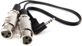 2x XLR (v) - 3,5mm Jack (m) haaks audio adapter kabel - 0,20 meter