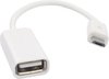 USB Micro B (m) naar USB-A (v) OTG adapter - USB2.0 - tot 1A / wit - 0,15 meter