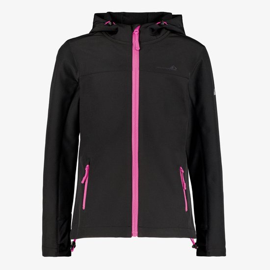 Mountain Peak kinder outdoor softshell jas zwart - Maat 158/164