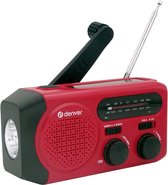 Denver Noodradio - Powerbank Zonneenergie - FM Radio - Noodpakket - Zaklamp - Opwindbaar - SOS Knop - Solar powerbank - SCR2010