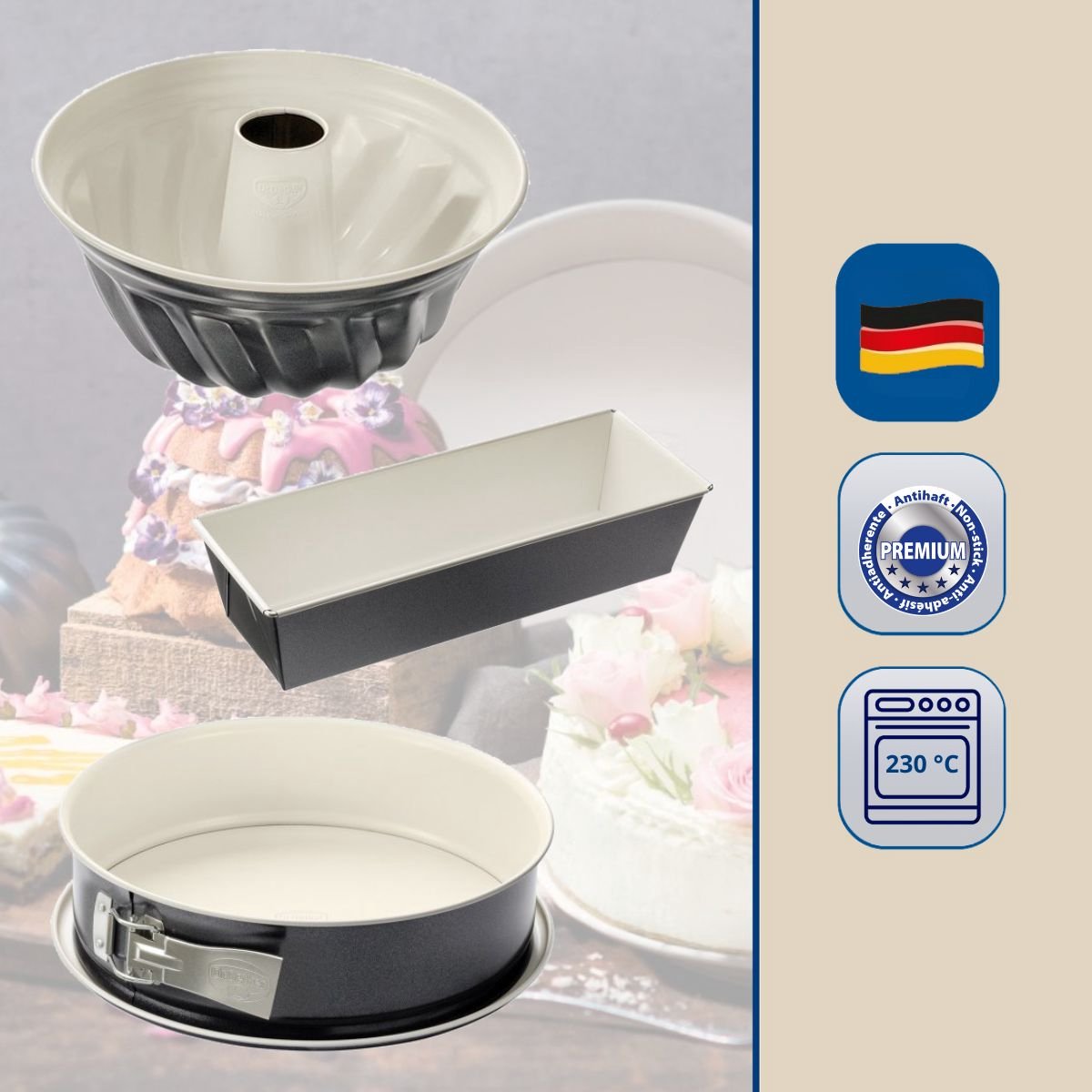 Dr. Oetker Bakvormen Set - Springvorm - Tulbandvorm - Cakevorm - 3-Delig – foto 8