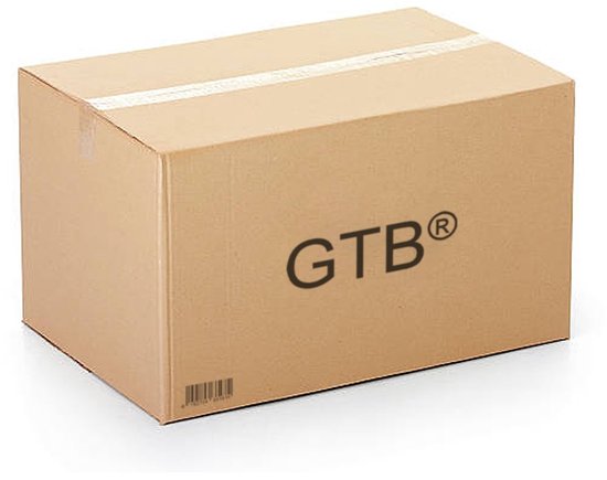 Gesloten kartonnen doos met 'GTB®' logo en streepjescode.