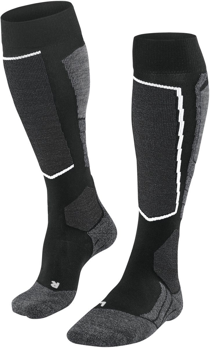 FALKE SK2 warm dik lyocell functioneel materiaal skisokken heren Zwart