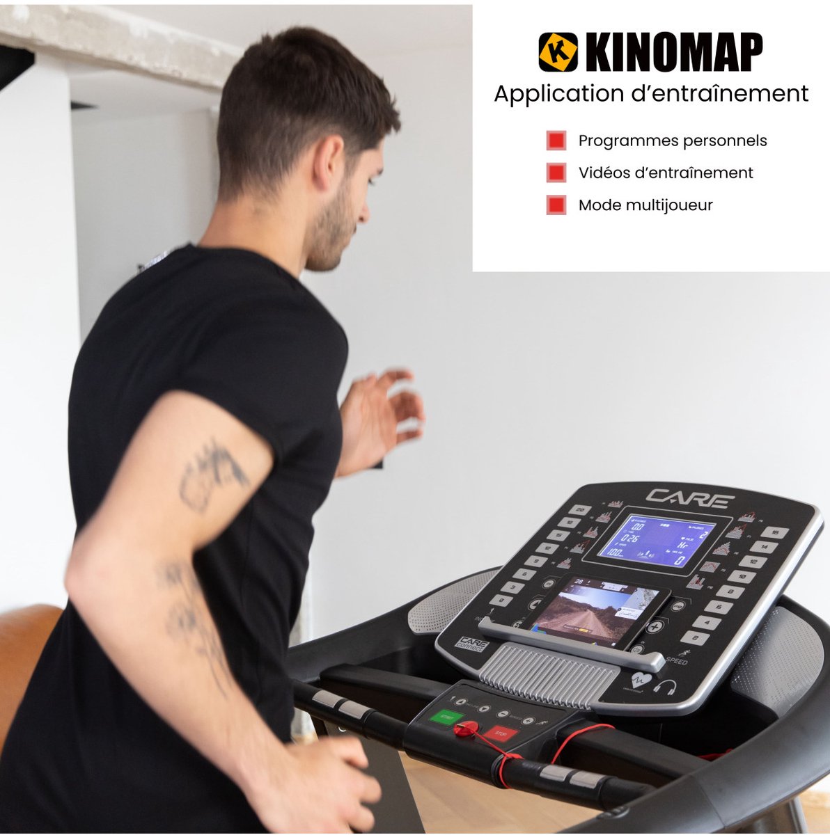 CARE FAST RUNNER - Connected en opvouwbare loopband - 50 programma’s - Gemotoriseerde helling tot max. 10% - Intensief thuisgebruik thumbnail 5