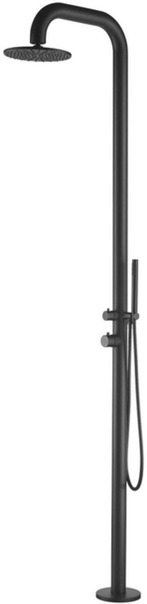 FugaFlow Eccelente Sobrado Badkamer Deluxe Vrijstaande Buitendouche - RVS 316 - handdouche - regendouche - mat zwart
