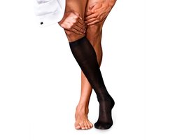 FALKE No. 4 Pure Silk hoge kwaliteit licht glanzend zijde kniekousen heren zwart - maat 47-48