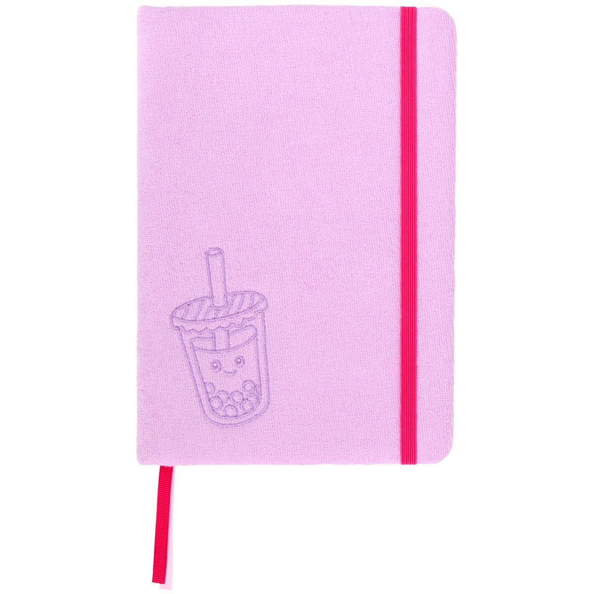 A5 Notitieboek | Schattige Bubble Tea Kawaii Design | Roze met Elastiek & Leeslint | Perfect Cadeau voor Fans!