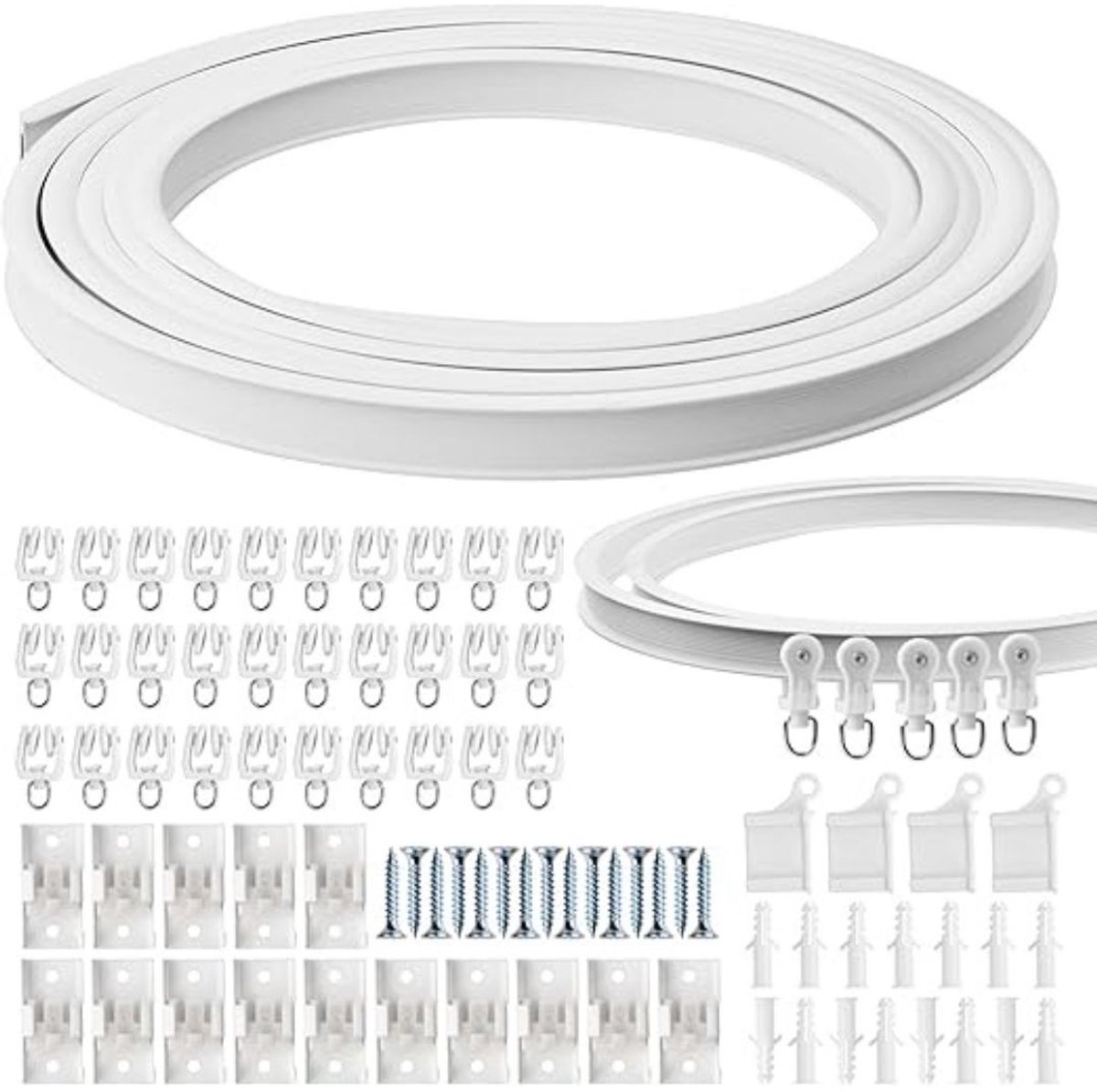 GTB® Gordijnrails Compleet - Gordijnrails - Gordijnrails Uitschuifbaar - Wit - 1cm x 1cm x 1cm