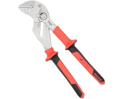 Haupa VDE geïsoleerde Sleuteltang 240 mm - 1000V - Parallel lopende bekken - Individueel getest volgens DIN EN IEC 60900 - 10-voudige krachtoverbrenging - Knop voor éénhandsbediening - Ergonomische 2-componenten handgrepen