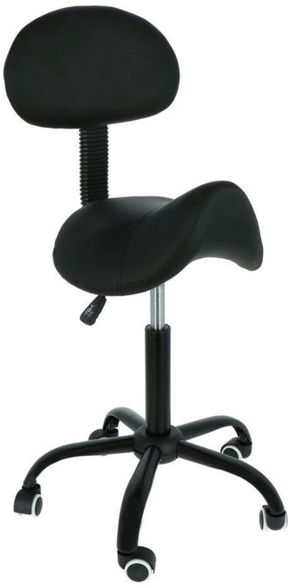 Thuys – Zadelkruk Met Rugleuning – Verstelbaar In Hoogte – Ergonomisch – Zwart