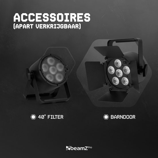 BeamZ Professional BAC324 LED PAR - Pro Par avec LED RGBWA-UV - 6 x 10 W