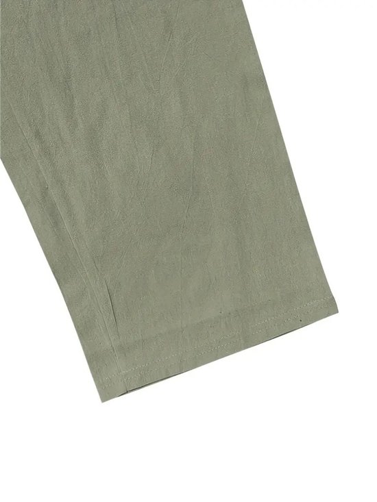 Pantalon en lin Bovista pour homme - Pantalon d'été - Adultes - Pantalon long - Pantalon de plage - Été - Style Ibiza - Vert - Taille XXL