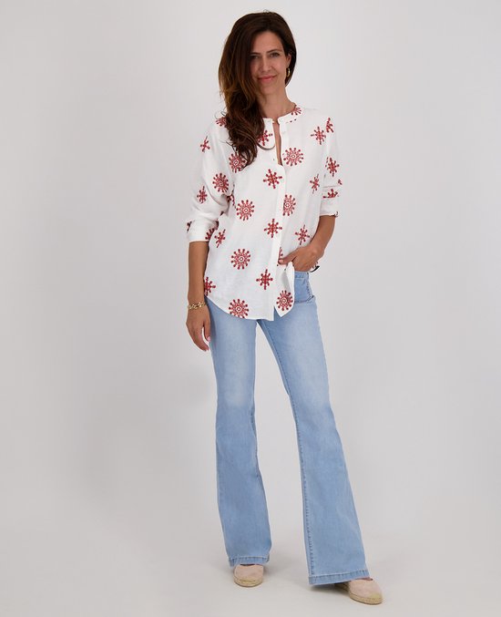 Je m'appelle Dames Broek Wide leg Met stretch - Blauw - Maat L