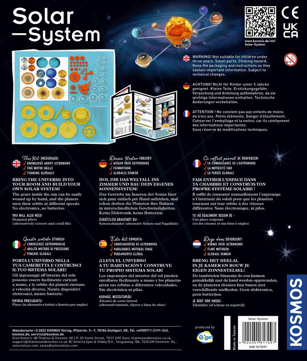 KOSMOS Orbiting Solar System - Bouw Je Eigen Zonnestelsel - Mechanisch Model met Opwindmotor - Geen Batterijen Nodig - 35 cm Diameter - STEM Experimenteerset - Vanaf 8 Jaar — afbeelding 2