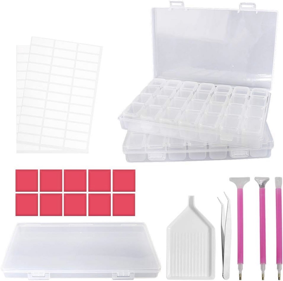 Complete Set voor Diamant Schilderen met Opbergdozen en Gereedschap