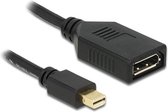 Delock 65554 DisplayPort Adapter [1x Mini-DisplayPort stekker - 1x DisplayPort bus] Zwart Met Ferrietkern 21.00 cm