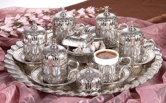Ensemble de verres à thé turc avec plateau inclus - Décoration