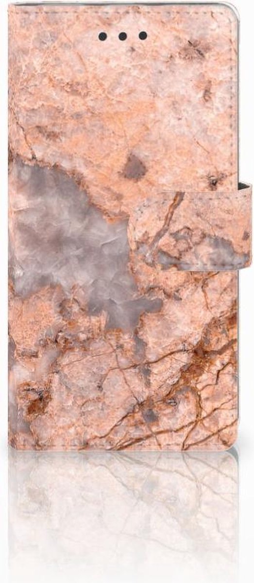 Boekhoesje voor Huawei Ascend P8 Lite Bookcase Marmer Oranje