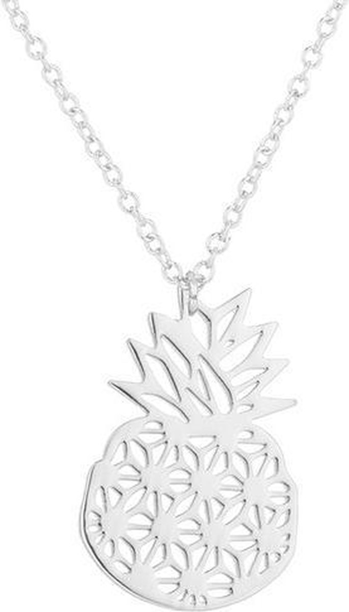 24/7 Jewelry Collection Ananas Ketting - Zilverkleurig