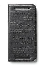 Zenus hoesje voor HTC One M8 Lettering Diary - Dark Grey