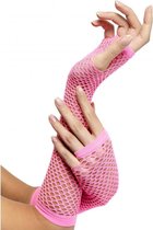 Visnet handschoenen roze