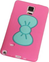 Samsung Galaxy S4 i9500 - Vlinder Roze TPU Case Telefoonstandaard Hoesje