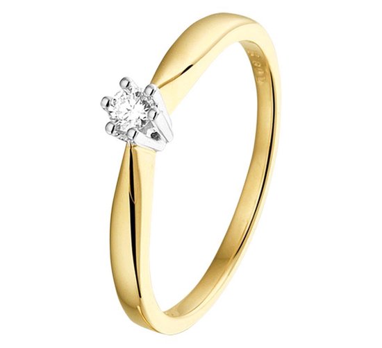 The Jewelry Collection Ring Diamant 0.08ct H Si - Bicolor Goud