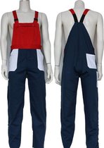 Yoworkwear Tuinbroek polyester/katoen navy-wit-rood maat 128