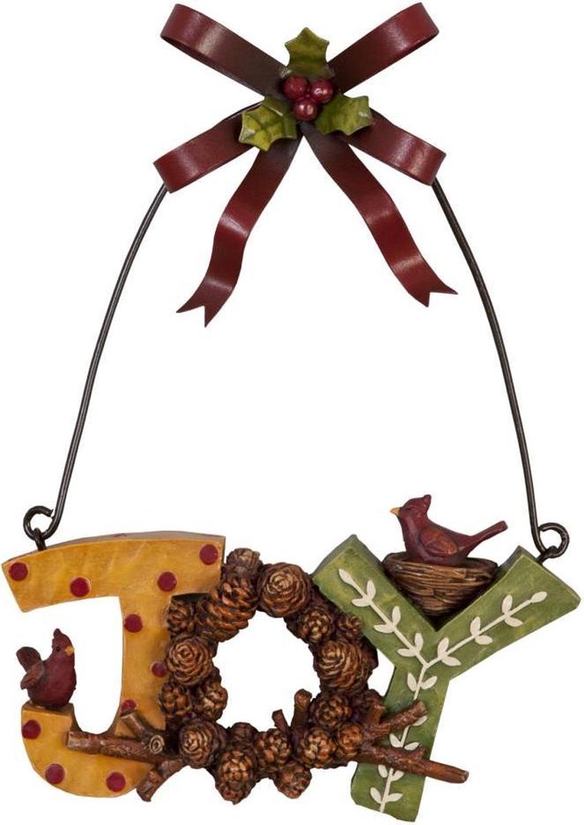 Kunststof Decoratie hanger Joy 20 x 15 x 3 cm multi - 6PR0429