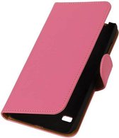 Huawei Ascend Y550 Effen Roze - Book Case Wallet Cover Hoesje