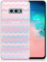 Geschikt voor Samsung Galaxy S10e Uniek TPU Hoesje Waves Roze