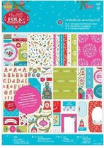 A4 Ultimate Die-cut & Paper Pack Linen (48pk) - Folk Christmas