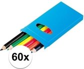 60x Doosjes kleurpotloden met 6 potloden