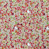 TISSU DE MARIE STOF BLOEMEN ROL MET 10 METER X 1.45M - [ KATOEN ] 7060/01.